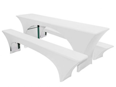 BIERZELTGARNITUR HUSSEN weiß Gläser Verleih Hamburg